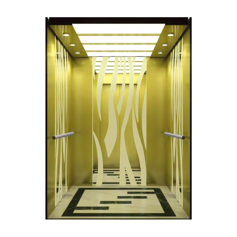 VTEP121 Hot Selling NV model 6-8 osoba 630kg bez zupčanika, moderna zgrada dizala, putnički lift s PVC podom od nehrđajućeg čelika