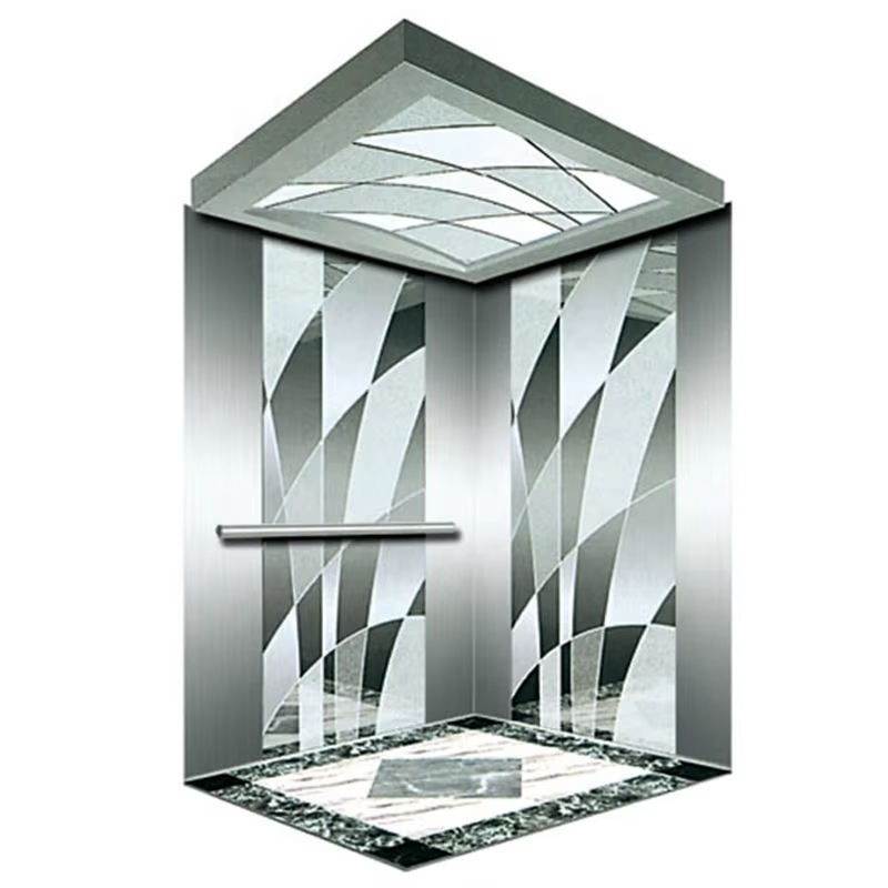 VTEP121 Hot Selling NV model 6-8 osoba 630kg bez zupčanika, moderna zgrada dizala, putnički lift s PVC podom od nehrđajućeg čelika