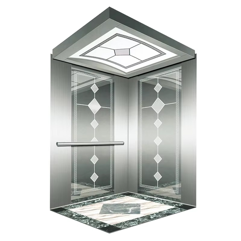 VTSP136 Dijelovi i pribor za dizalo Kabina za putnički lift s LED rasvjetom i vrhunskim ukrasom